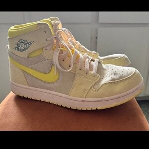 Jordan Women's Sneakers in Yellow and Pink